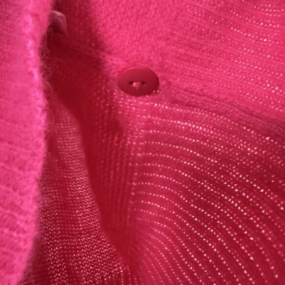 Express Tricot Vtg Knit Polo Sweater Lambswool Angora Rabbit Hair Pink Womens M - Picture 10 of 11